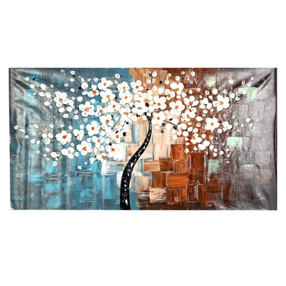 Zootealy 60*120cm Unframed Hand-painted Oil Painting Set Flower Tree Canvas Print Decoration for Home Living Room Bedroom Office Art Picture