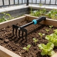 thumbnail image 5 of Horticultural Hand Rake Quenched Steel | Heavy Duty Rust-Resistant Garden Tool | Fiber Reinforced Handle | 28x11cm Black | Flower, Vegetable, Potted Plant, Weeding | Durable Landscaping Cultivator, 5 of 6