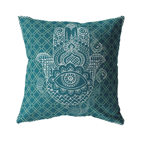 Amrita Sen Broadcloth Zippered Pillow With White on Green CAPL42BrCDS-ZP-20x20