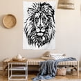 thumbnail image 2 of Lion Tapestry, Sketch Art of African Safari Animal King of the Jungle Savannah Wildlife, Wall Hanging for Bedroom Living Room Dorm Decor, 40W X 60L Inches, Black White Pale Grey, by Ambesonne, 2 of 5
