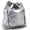 Silver, variant on Women Drawstring Bucket Tote Crossbody Bag, Soft Leather Woven Bucket Shoulder Handbags