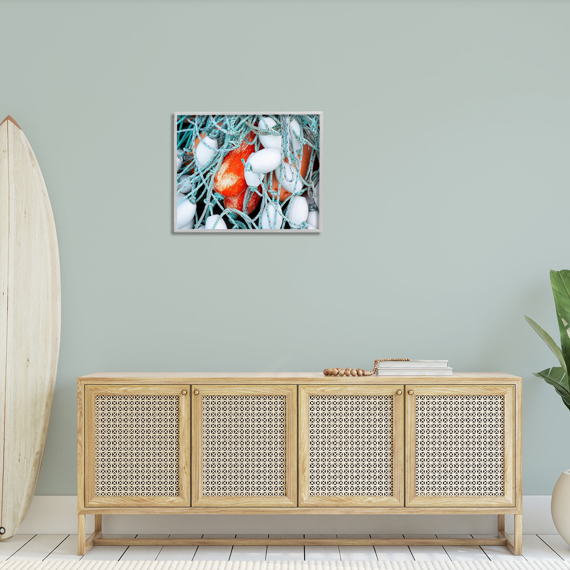 Stupell Industries Fishing Lines & Bobbers Nature Photography Gray Framed Art Print Wall Art, 30 x 24