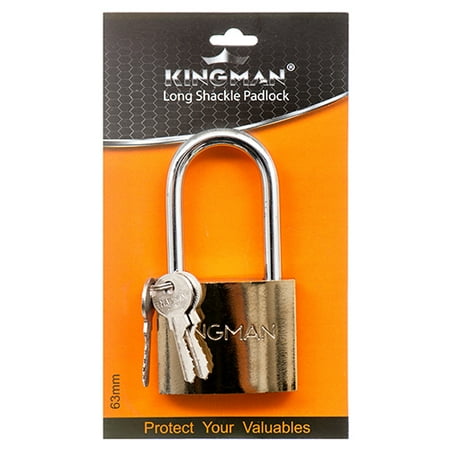 Iron Boss Lock Type New 363129 Kingman Brass Padlock Long Shackle 63Mm W / Iron Core (12-Pack) Locks Cheap Wholesale Discount Bulk Hardware Locks Firesale ()