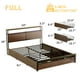 thumbnail image 4 of GUNAITO Marco de Cama con Cabecero y 4 Cajones de Almacenaje Marco de Cama LED con Puertos USB y Tomas de Corriente Marrón Rústico, 4 of 5