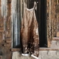 thumbnail image 2 of QATAINLAV Women Casual Wide Leg Hippie Jumpsuits Fashion Graphic Print Overalls Sleeveless Spaghetti Strap Bib Romper, Brown, XXL, 2 of 6