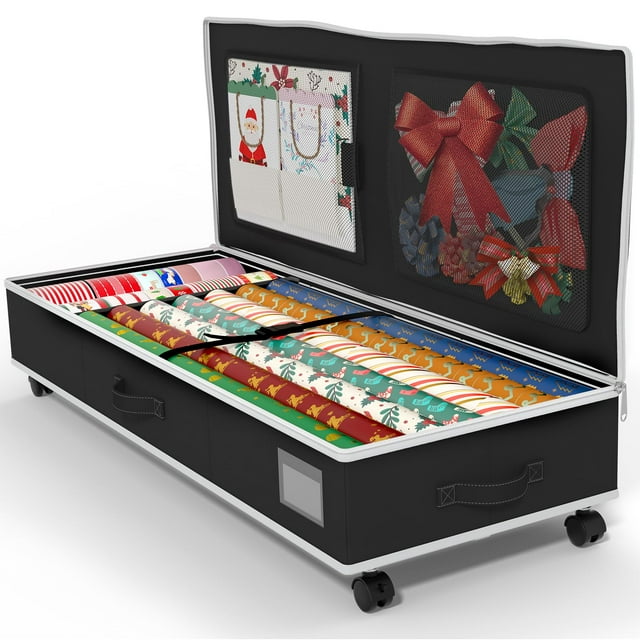 Organizador GoMaihe para envolver papel, 106 x 36 x 14 cm, para debajo de la cama