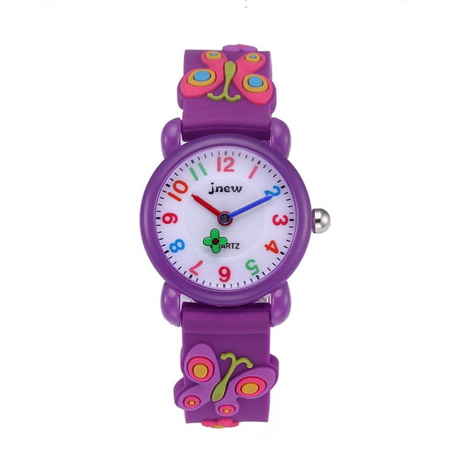 Children Watch with Silicone Strap 3D Butterfly Pattern Unisex