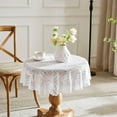 thumbnail image 2 of Warm Home Designs 70 inch White Lace Round Tablecloth. AME White 70 Round, 2 of 6