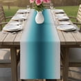 thumbnail image 4 of Turquoise Grey Ombre Table Runner 72 Inches, Farmhouse Gradient Minimalist Bed Runner Dresser Scarves Tabletop for Indoor Outdoor Parties/Ceremony/Banquet, 18" x 72", 4 of 8