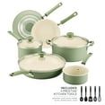 thumbnail image 5 of Farberware Easy Clean 14 Pcs Ceramic Nonstick Cookware Set with Cooking Tools, Dishwasher Safe, Green, 5 of 17
