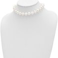 thumbnail image 3 of Sterling Silver Majestik Rhod-Plated 12-13 Wht Shell Cz Fancy Clasp Neckl Made In Canada qmjn122w-18.5, 3 of 5