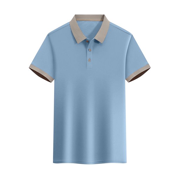 pstuiky camisetas de hombre, Camisa informal de verano con solapa y botones de color liso para hombre ropa de hombre m