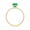 thumbnail image 2 of ANGARA Natural Thin Shank Cushion 1.25 ct Emerald Ring with Diamond Accents in 14K Yellow Gold for Women (Size-8x6mm) | May Birthstone, Anniversary, Jewelry Gift for Women | Natural Emerald Ring, 2 of 10
