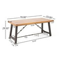 thumbnail image 5 of Noble House Davidson 3 Piece Acacia Wood Dining Set, Teak Finish, 5 of 12