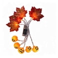 thumbnail image 3 of Tryvkinvive Halloween Maple Leaf String Lights 68",Pumpkin Eyeball Spider Fairy Lights,Decorative Light Strings for Home Decor Supplies Indoor Table,Window,Thanksgiving & Halloween Party Decor, 3 of 8