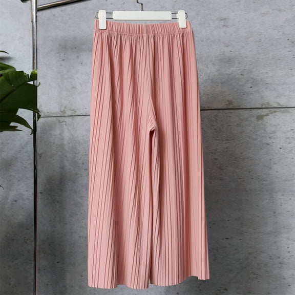 Mutghys Cropped Pajama Pants for Women Solid Elastic Waist Sleep Pants Home Relaxing Loose Comfy Casual Pajama Bottoms