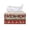 Christmas Reindeer Poinsettia, variant on Uourmeti PU Leather Facial Tissue Box Cover, Bottom Belt Easy to Clean Rectangle Tissue Box Cover for Night Stands Kitchen, Multicolor Christmas Lights