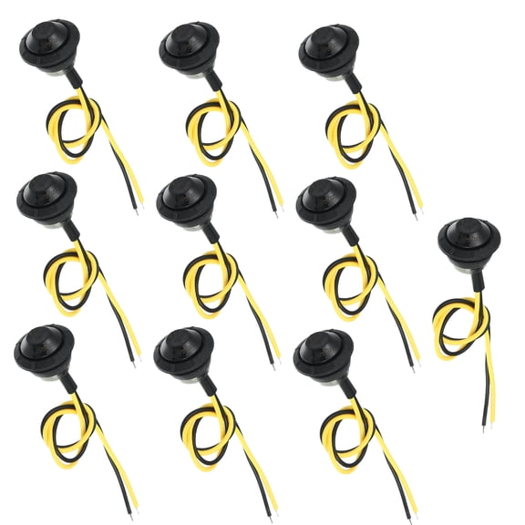 10pcs 3/4" Round LED Clearence Light Front Rear Side Marker Indicators Light for Truck Taillight Brake Stop Lamp Amber