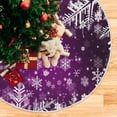 thumbnail image 5 of Christmas Tree Skirt Decorations Purple Snowflake Winter Xmas Tree Mat 48 inch for Holiday Party Supplies Rustic Ornaments Large Tree Skirt Decor, 5 of 6