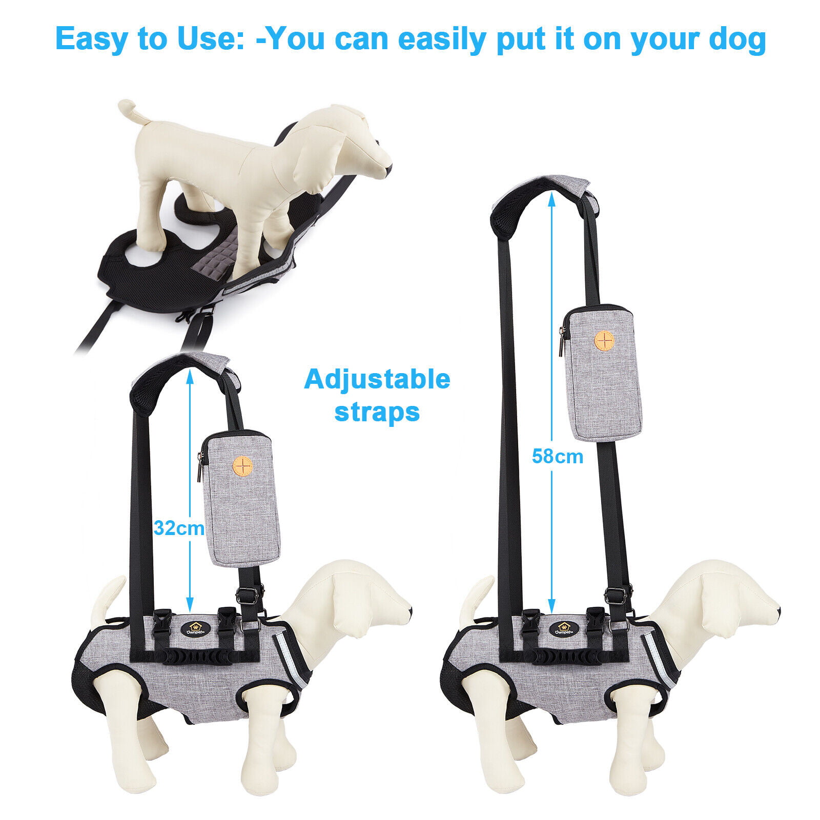 Pet Dog Sling Carrier Harnesses Shoulder Bag Support Lift Whole Body Vest  Travel