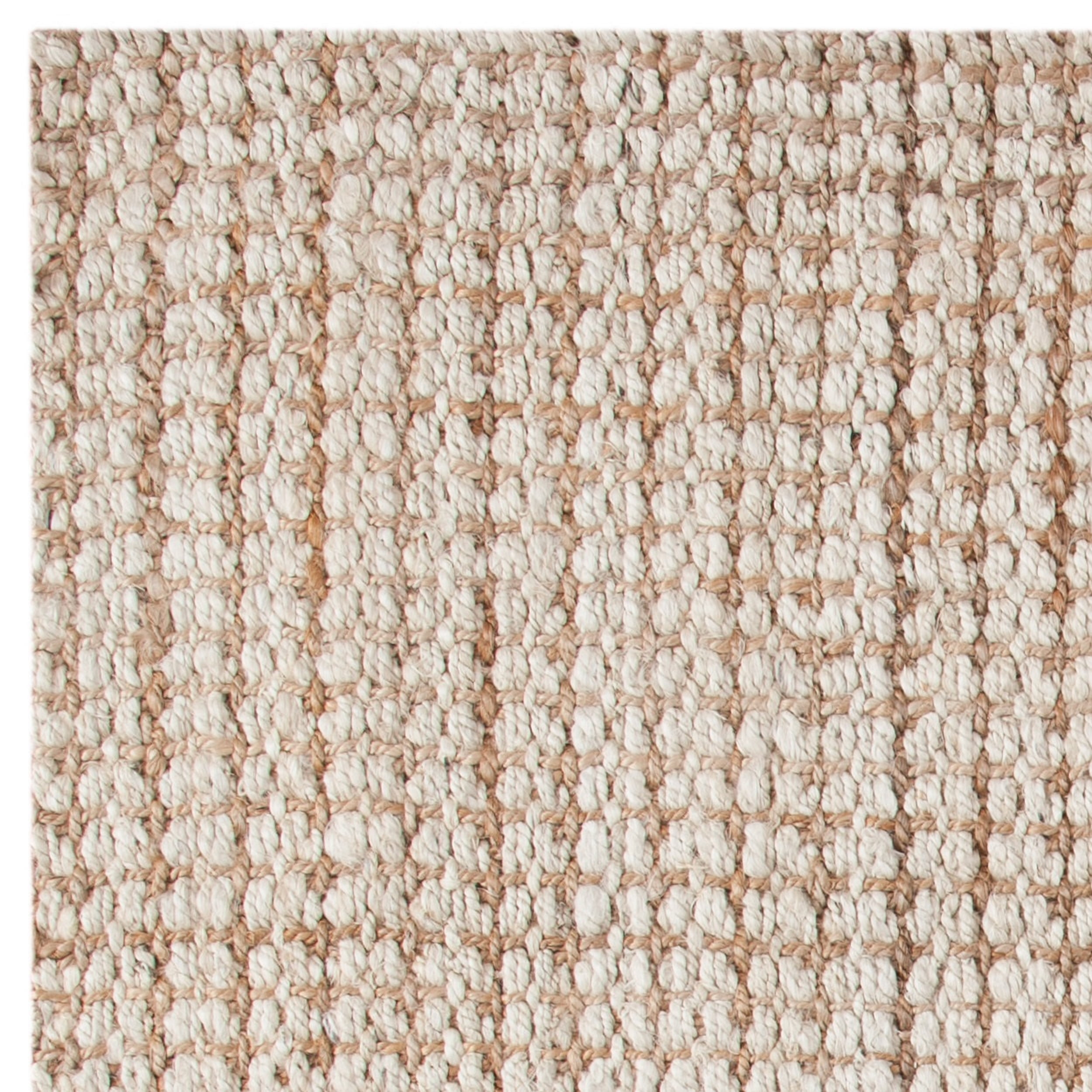 SAFAVIEH Natural Fiber Aletha Solid Jute Area Rug, Ivory/Light Brown, 7' x 7' Square