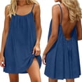 thumbnail image 2 of Admvng Women's Casual Backless Dress Sleeveless Spaghetti Strap Summer Everyday Dresses, 2 of 7