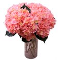 thumbnail image 1 of Ramo de flores artificiales de simulación de hortensias para decoración del hogar (champán rosa), 1 of 5