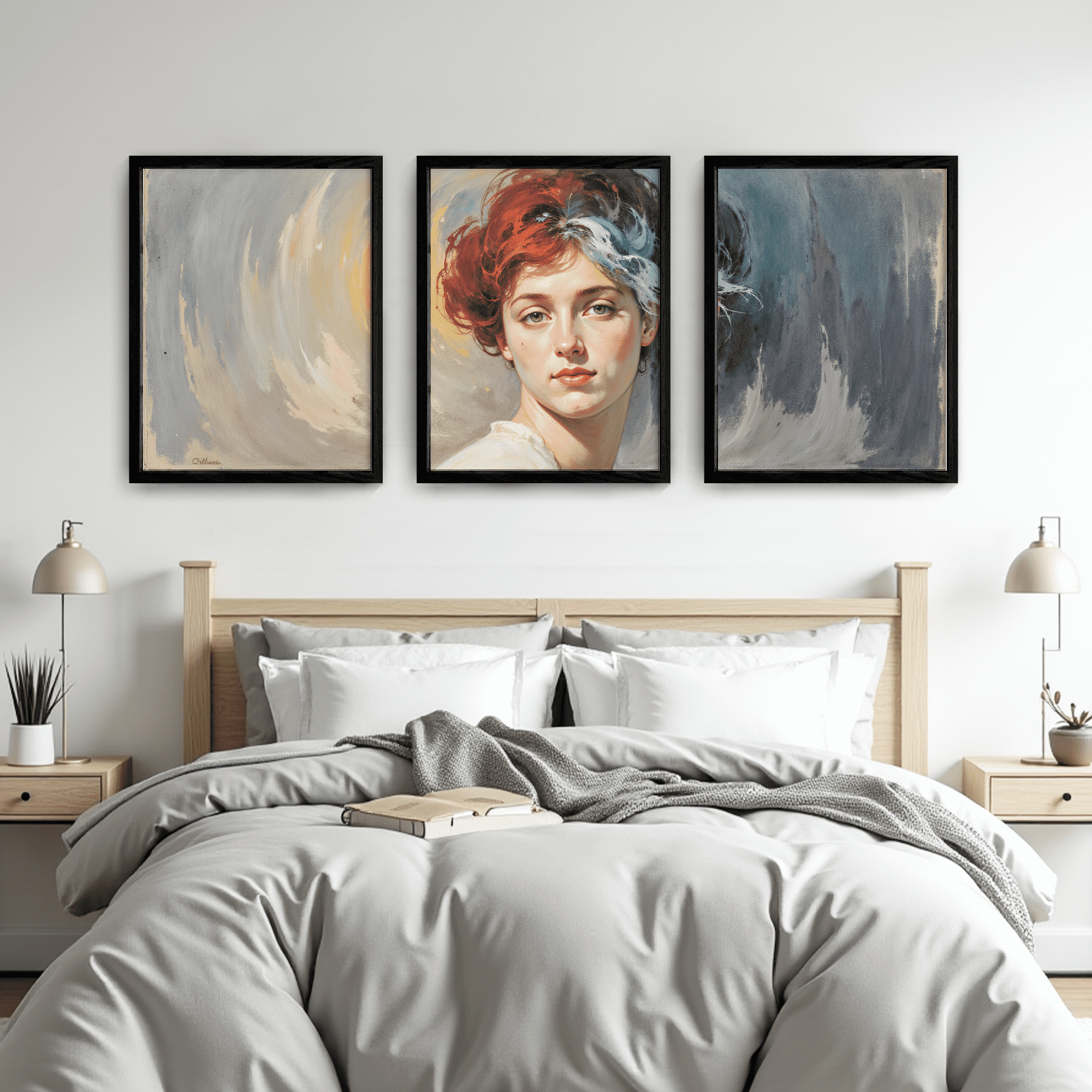 MAYEERTY Modern Abstract Wall Art Painting, Living Room Decor, Black MDF Frame, 15.7"x11.8"