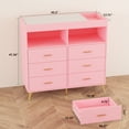 thumbnail image 3 of Modern Baby Dresser with LED Lights, Changing Table, 6 Drawers & Power Outlet, Black Storage Solution for Nursery, 3 of 7