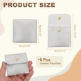thumbnail image 2 of Bolsa de Joyería de Cuero PU Uxcell, 6 Pcs 8 x 8 cm - Estuche de Joyería con Botón a Presión, Bolsa de Viaje Pequeña Cuadrada para Empaque de Aretes, Anillos, Collares (Plata), 2 of 6