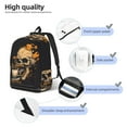 thumbnail image 4 of Kuqiui Grim Coffee Skull Print Canvas Travel Laptop Backpack for Men Women,Business Work Rucksack College School Computer Bag Fits 15.6 Inch Notebook, 4 of 6