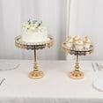 thumbnail image 2 of BalsaCircle 2 pcs 12" and 10" Gold Round Metal Pedestal Cake Stand with Mirror Top Party Display Dessert Riser Pedestal, 2 of 8