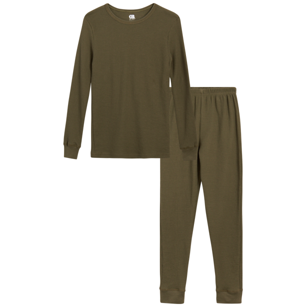 Only Boys’ Thermal Underwear Set 2 Piece Waffle Knit Top and Long