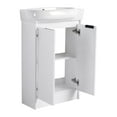 thumbnail image 5 of Tcbosik 23 inch Freestanding Bathroom Vanity with Ceramic Sink, Floor Bath Vanity with 2 Soft Close Doors, Glossy White, 5 of 10
