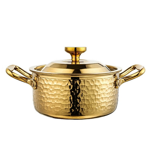 Single hot pot, stainless steel hot pot with lid, 304 stainless steel large capacity single pot, universal pot, suitable for the kitchen induction cooker gas stove