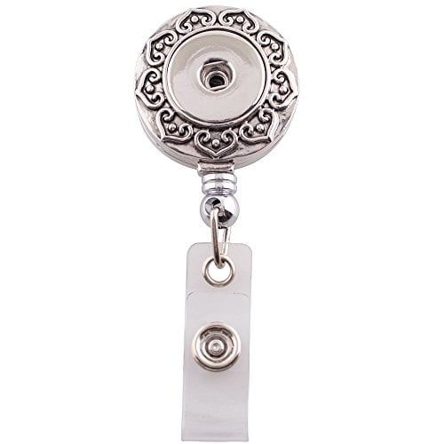 Interchangeable Snap Jewelry Scroll Retractable Reel ID Badge Name Tag Holder 18-20mm Snap My Prime Gifts