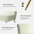 thumbnail image 4 of Tina's Home Velvet Upholstered Loveseat Sofa with Gold Metal Legs, White Tufted Back Home Bedroom Ivory, 4 of 9