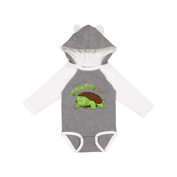 Inktastic Have a Snappy Day- cute turtle Boys or Girls Long Sleeve Baby Bodysuit
