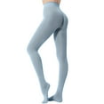 thumbnail image 1 of Leggings de baile blancos de punto sin costuras para mujer, de color liso y talla grande, sin amoníaco, 40D, coloridos, 1 of 6