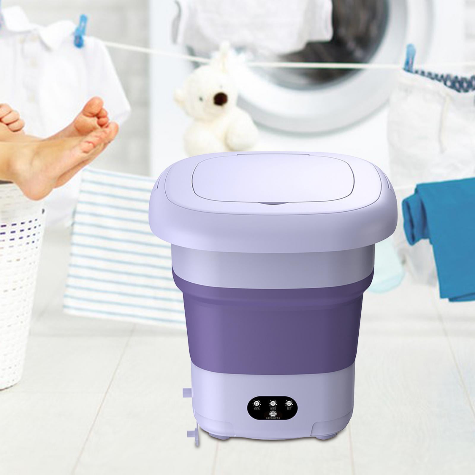 Foldable Mini Washing Machine Collapsible Washing Machine 9L Portable Washing Machine for Small Items Apartment Laundry Dorm Violet