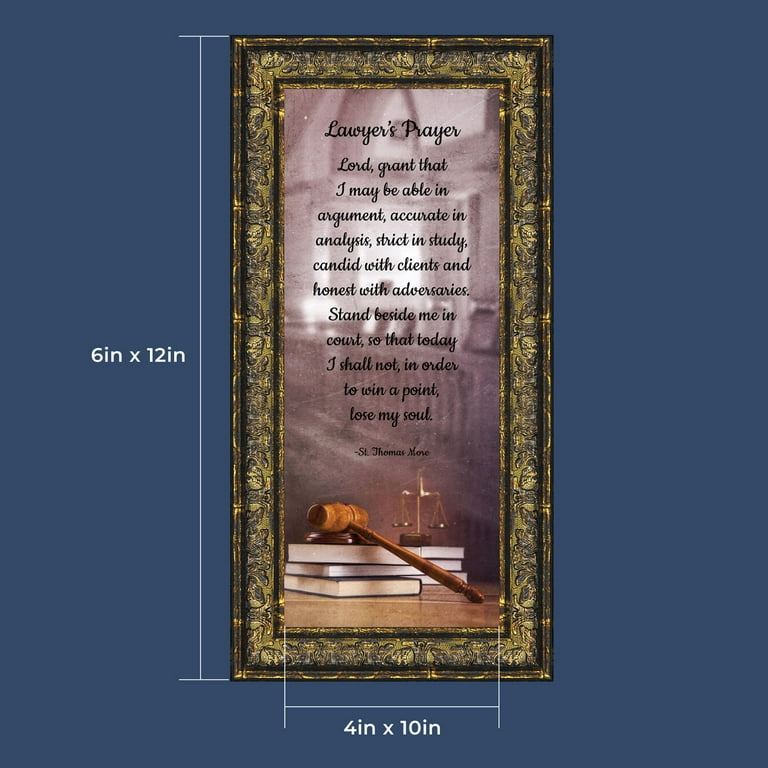 Law School Gifts for Lawyer, Lawyer Gifts for Women, Law Office Art,  Attorney Gifts for Men, Gift for Law Student, Law school Graduation Gifts,  St Thomas Moore Lawyer's Prayer Office Decorations, 6444 