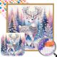thumbnail image 1 of (ZQS3833-AB) Diamante AB parcial Diamante Navidad Alce blanco Serie navideña Diamante Resina 40 * 40 CM Tamaño del lienzo 45 * 45 cm, 1 of 9