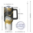 thumbnail image 2 of OBREWU Black White and Gold Marble Tumbler with Handle and Lid,Black White and Gold Marble 40oz Double Wall Vacuum Insulated Tumbler,Cups Gift for Women and Men, 2 of 7
