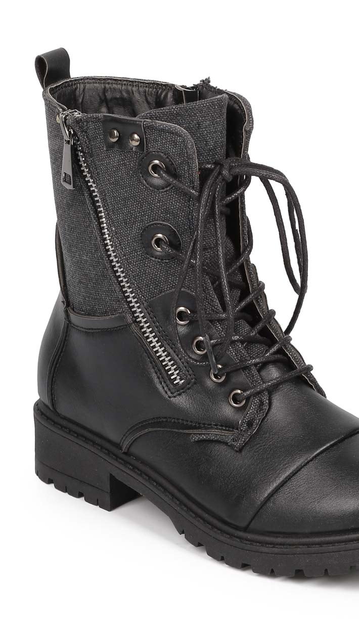 Cap toe canvas combat boots Outlet