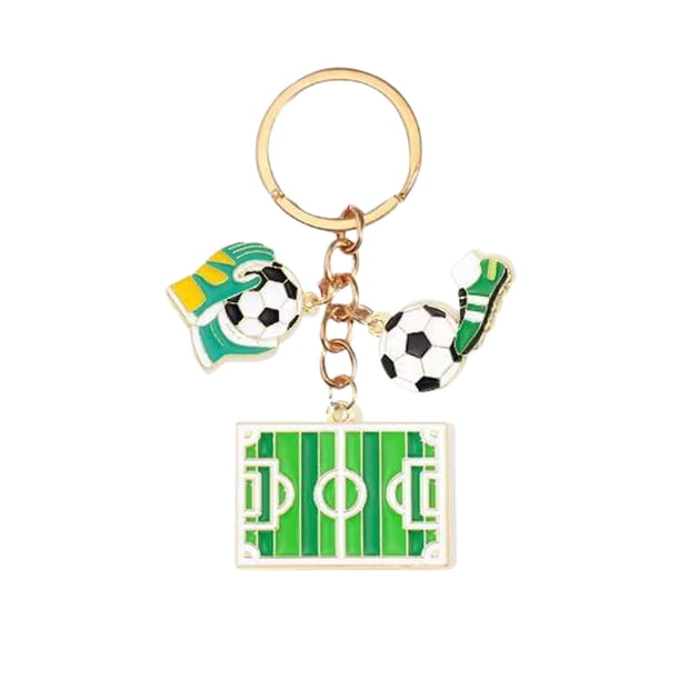 Llavero de fútbol para aficionados, diseño de campo en miniatura, pequeño regalo para amantes del fútbol, bolso o accesorio de llaves, recuerdo duradero y con estilo