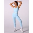 thumbnail image 6 of IDOPIP Womens Cross Back Athletic Tank Tops with Bulit in Bra V Neck Longline Sports Gym Bra Workout Yoga Pilates Tops, 6 of 6