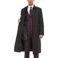 thumbnail image 3 of Adam Baker Men's Single Breasted Breasted Full Length Trench Coat All Year Round Raincoat, 3 of 5