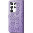 thumbnail image 3 of Wallet Phone Case for Samsung Galaxy S23 Ultra,Cute Cartoon Cat Dog Pattern PU Leather Case with Magnetic Clasp and Cash Card Slots Holder Holster for Galaxy S23 Ultra,CD Purple, 3 of 8