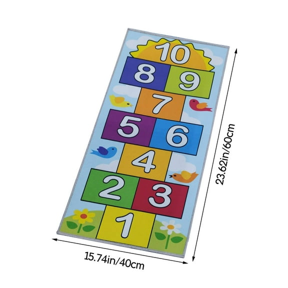 Kids Play Mat with Hopscotch Design, Non-Slip Jumping House Carpet 32X48 Inches, Colorful Children’S Rug for Indoor Outdoor Playroom, Educational And Fun Game Mat, 16" X 24"