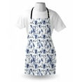 thumbnail image 3 of Japanese Apron Asian Japanese Ink Paint with Flourishing Flower Patterns Oriental Eastern Imagery Print, Unisex Kitchen Bib Apron with Adjustable Neck for Cooking Baking Gardening, Blue, by Ambesonne, 3 of 3